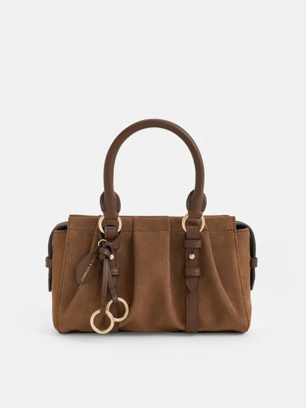 Charles & Keith - Britton Recycled Suede Top Handle Tote Bag sold by Charles & Keith