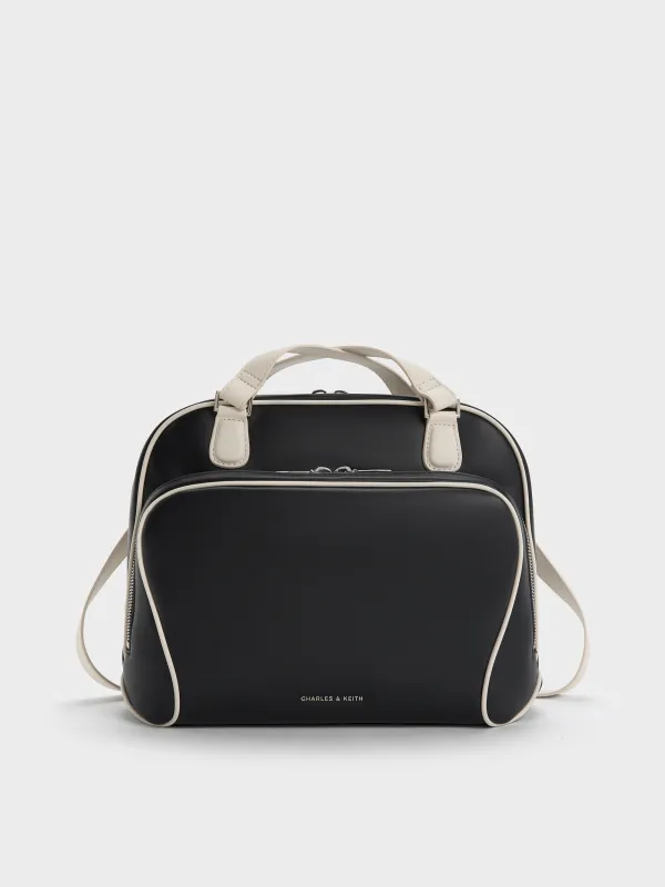 Charles & Keith - Nelly Two-Tone Boxy Backpack sold by Charles & Keith