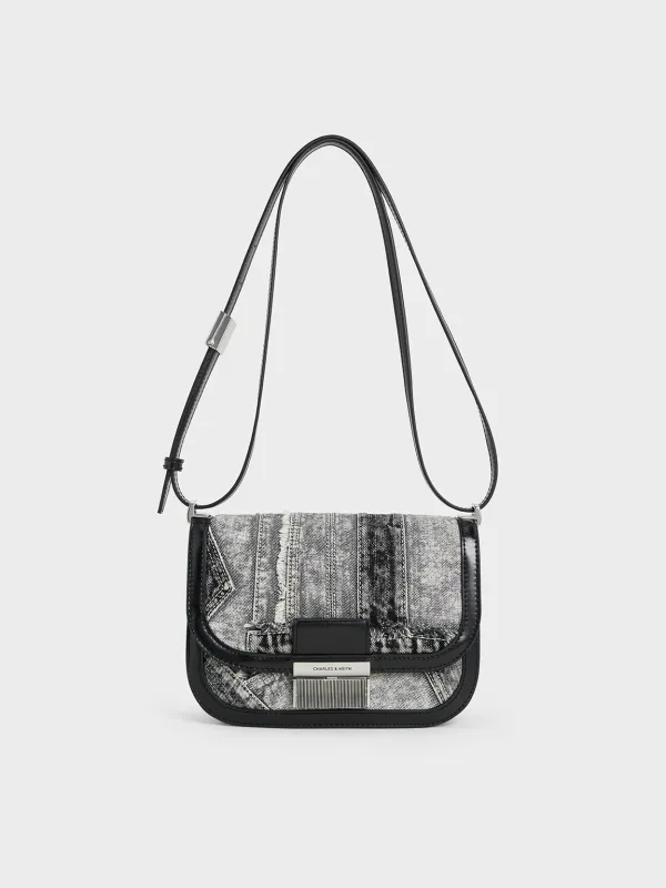 Charles & Keith - Charlot Patchwork Denim Bag made by Charles & Keith