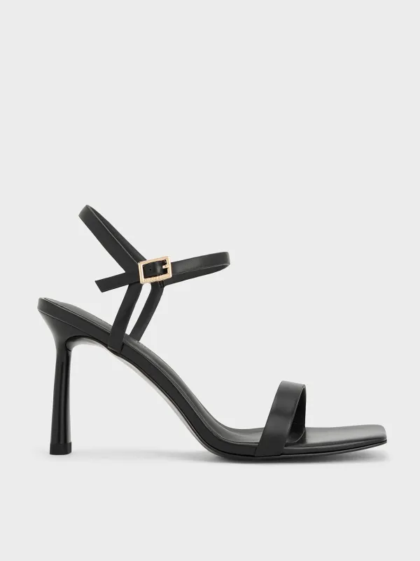 Charles & Keith - Square-Toe Ankle-Strap Heeled Sandals sold by Charles & Keith