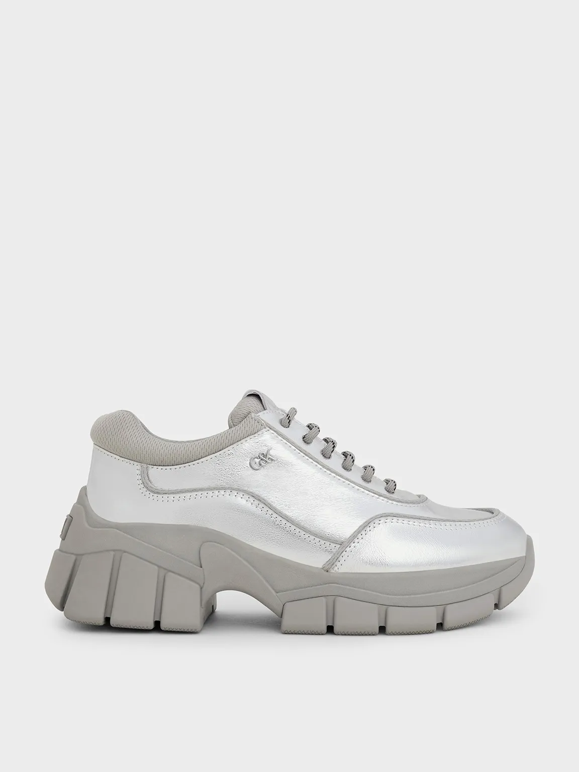 Charles & Keith - Yunna Metallic Leather Chunky Sneakers sold by Charles & Keith