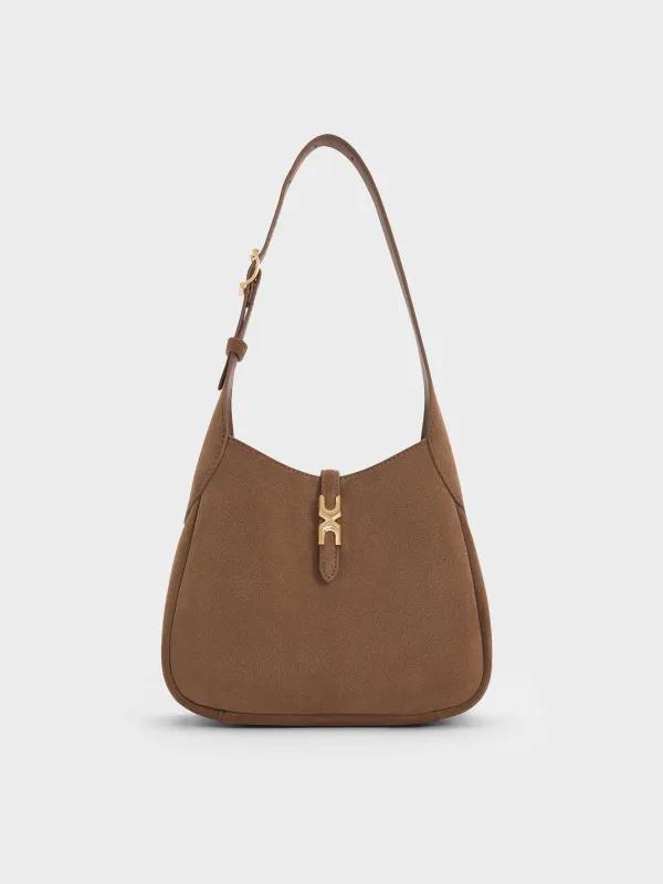 Charles & Keith - Mini Adalyn Recycled Suede Hobo Bag sold by Charles & Keith
