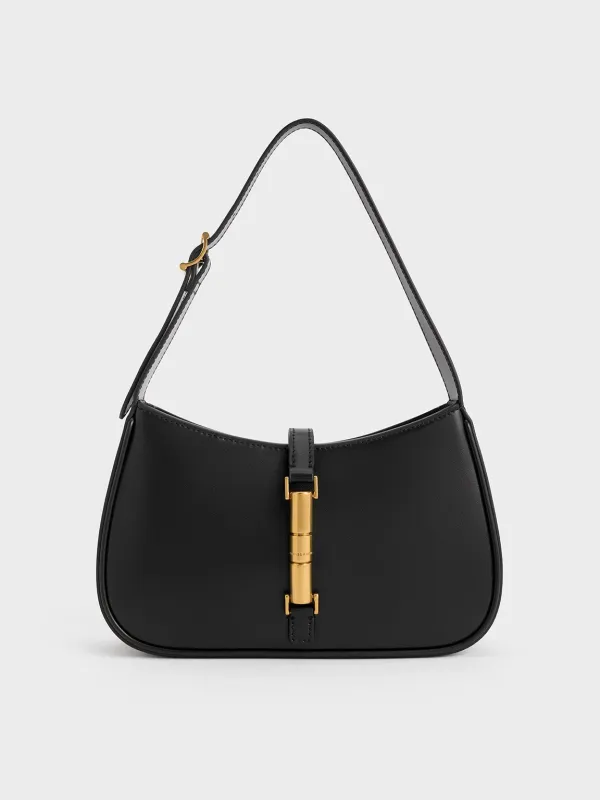 Charles & Keith - Cesia Metallic Accent Shoulder Bag sold by Charles & Keith