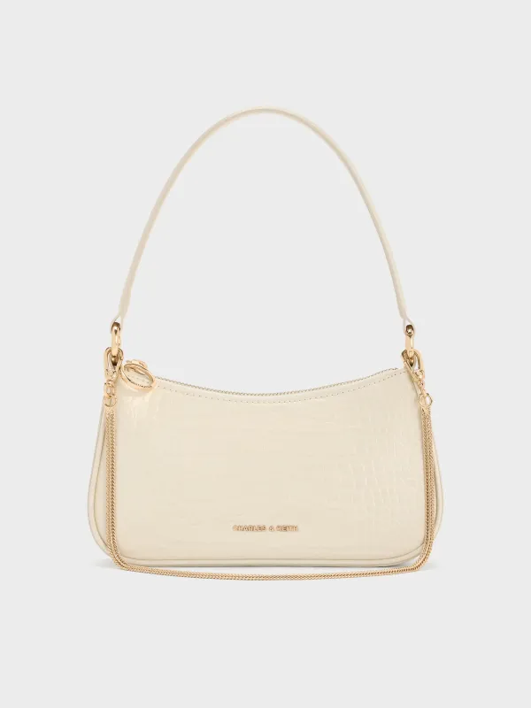 Charles & Keith - Elspeth Croc-Effect Chain-Link Shoulder Bag sold by Charles & Keith