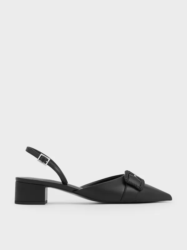 Charles & Keith - Woven-Buckle Slingback Pumps sold by Charles & Keith