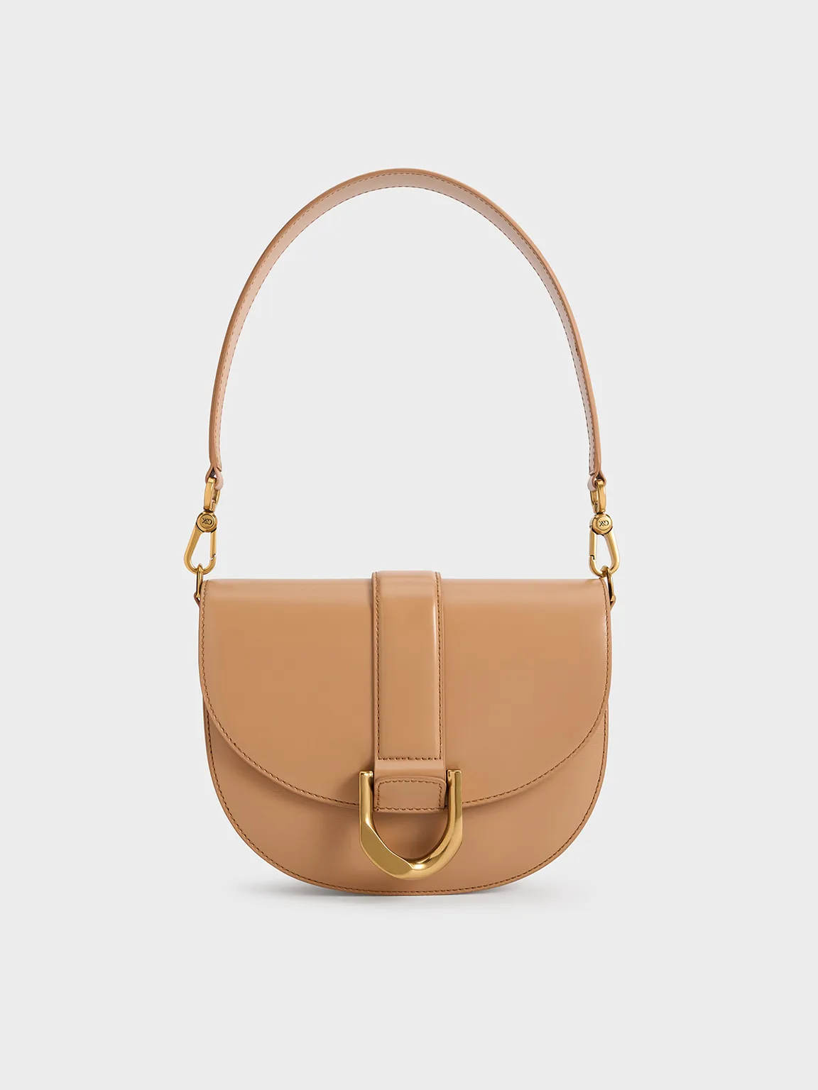 Charles & Keith - Gabine Leather Saddle Bag sold by Charles & Keith