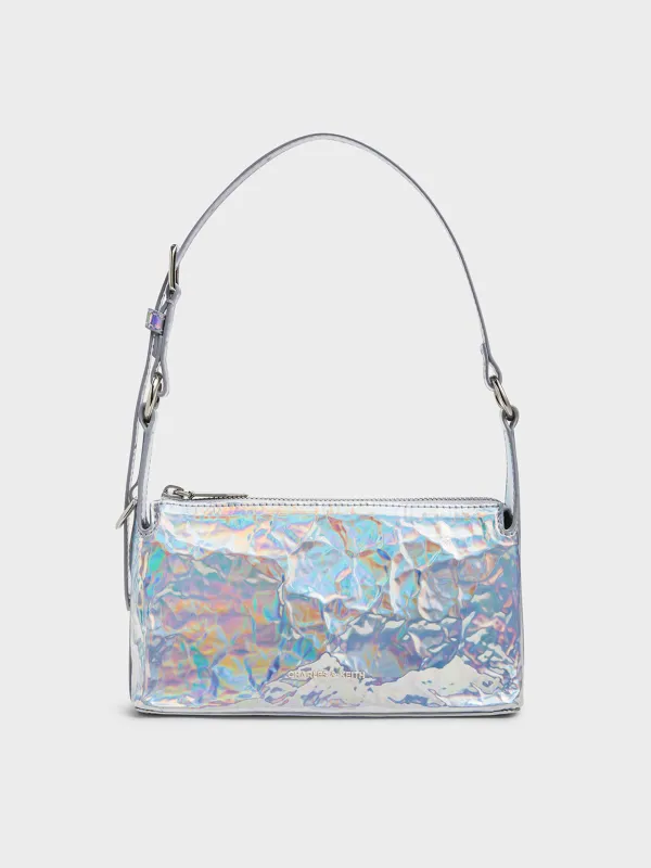 Charles & Keith - Lark Holographic Crinkle-Effect Shoulder Bag sold by Charles & Keith