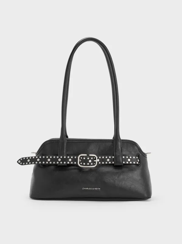 Charles & Keith - Victoria Studded Belted Elongated Shoulder Bag sold by Charles & Keith