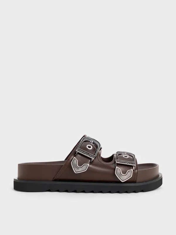Charles & Keith - Kirke Buckled Double-Strap Sandals sold by Charles & Keith
