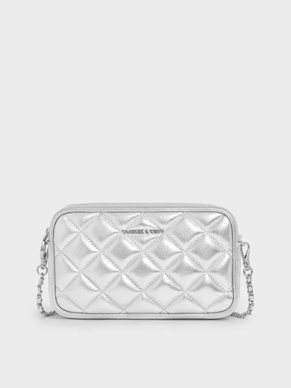 Charles & Keith - Mini Apfra Quilted Crossbody Bag sold by Charles & Keith