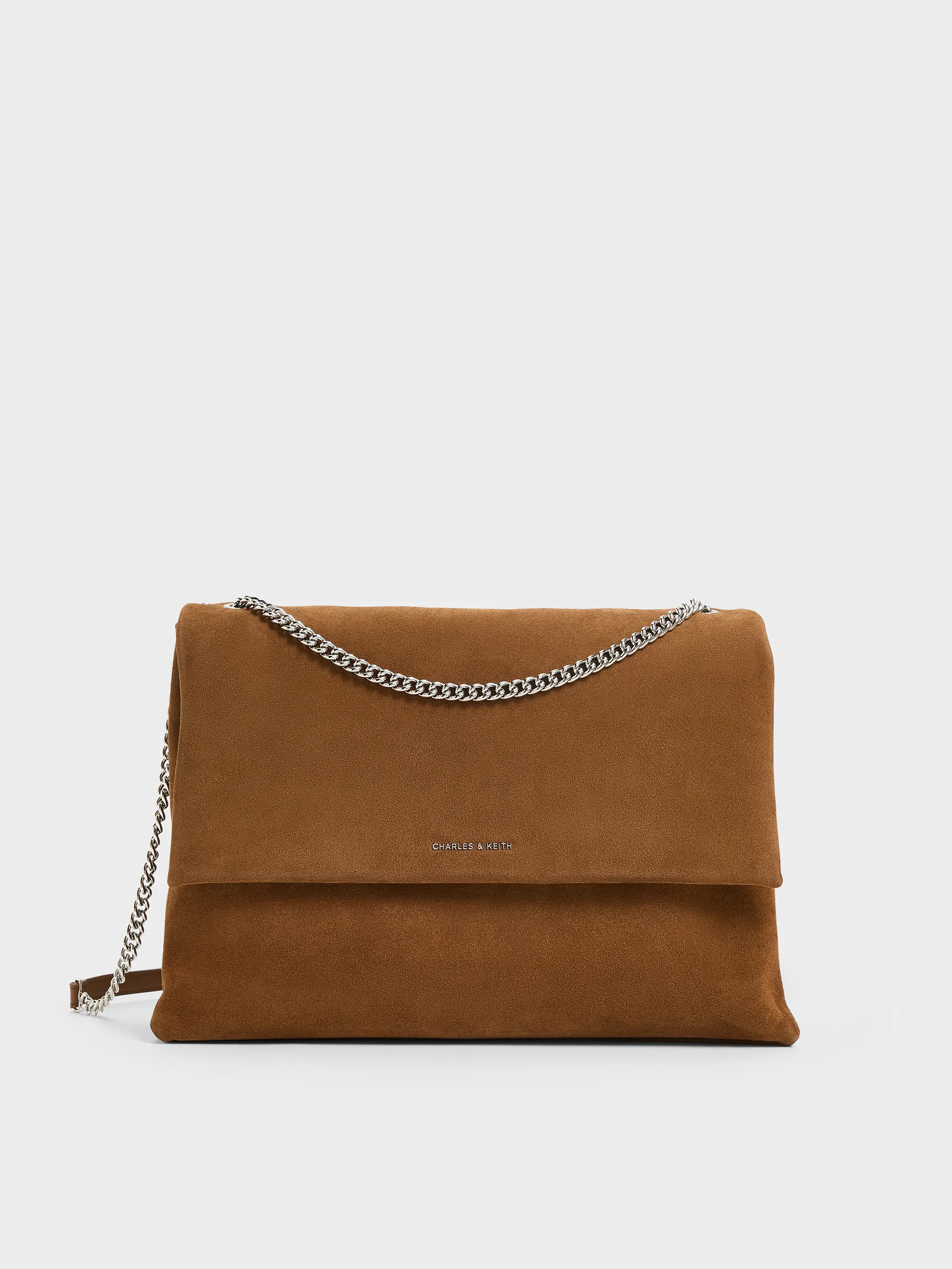 Charles & Keith - Sianna Recycled Suede Chain-Handle Shoulder Bag sold by Charles & Keith