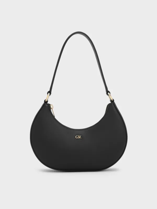 Charles & Keith - Leather Crescent Hobo Bag sold by Charles & Keith