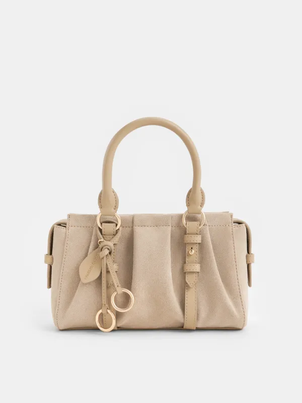 Charles & Keith - Britton Recycled Suede Top Handle Tote Bag sold by Charles & Keith