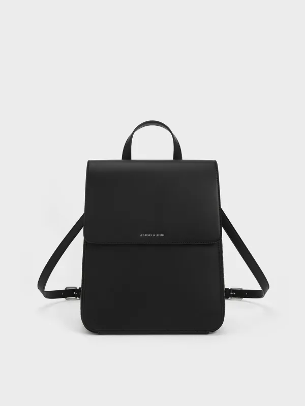 Charles & Keith - Octavia Front Flap Structured Backpack sold by Charles & Keith