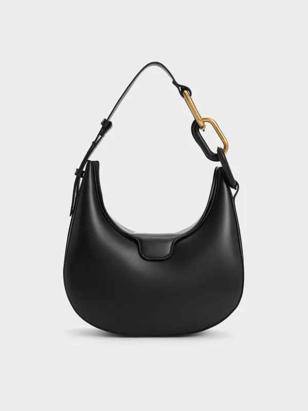 Charles & Keith - Kora Metallic-Accent Moon Bag made by Charles & Keith