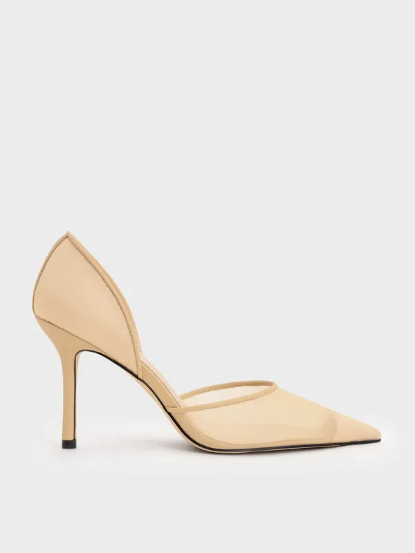 Charles & Keith - Mesh Pointed-Toe D'Orsay Pumps sold by Charles & Keith