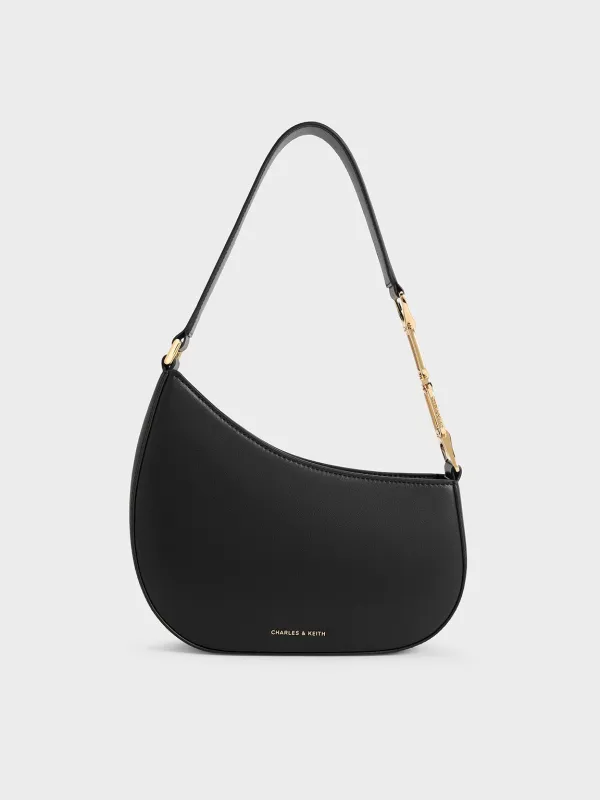 Charles & Keith - Agatha Chain-Accent Shoulder Bag sold by Charles & Keith