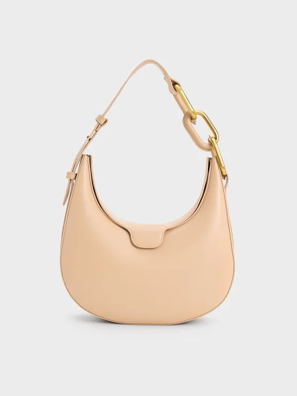 Charles & Keith - Kora Metallic-Accent Moon Bag made by Charles & Keith