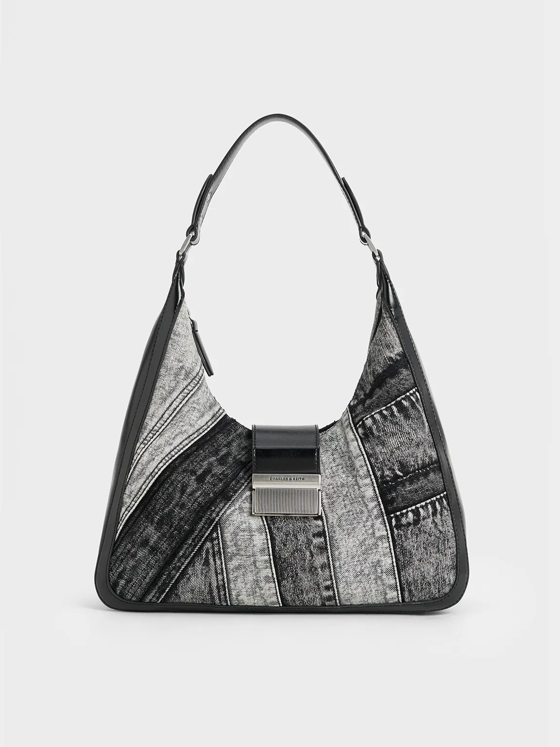 Charles & Keith - Charlot Patchwork Denim Hobo Bag sold by Charles & Keith