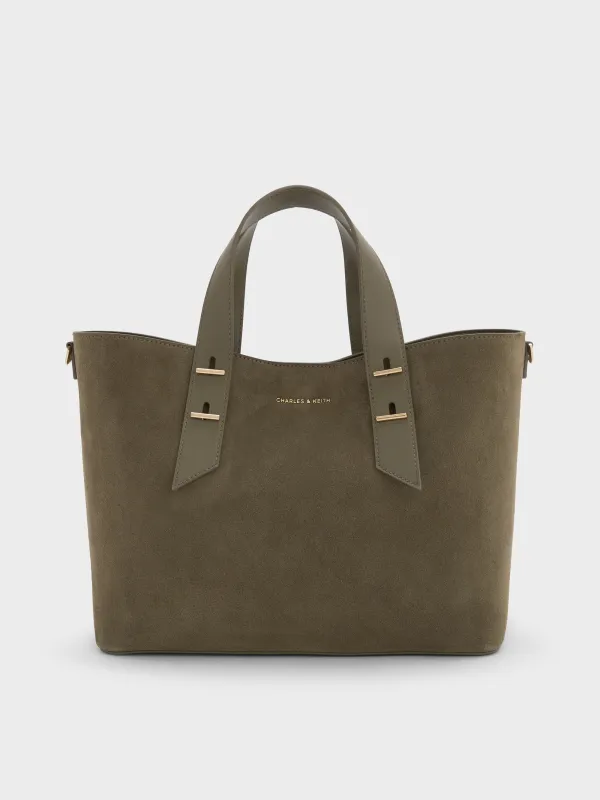 Charles & Keith - Shania Recycled Suede Tote Bag sold by Charles & Keith