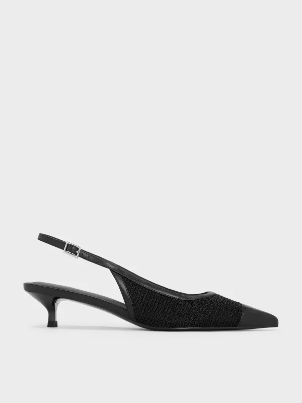 Charles & Keith - Mesh Cap-Toe Kitten-Heel Pumps sold by Charles & Keith