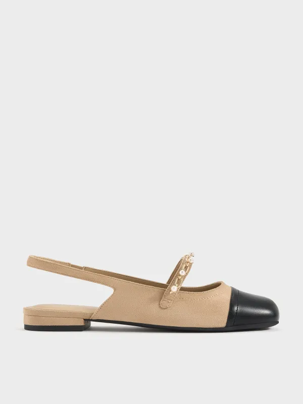 Charles & Keith - Rio Beaded Chain-Link Slingback Flats made by Charles & Keith