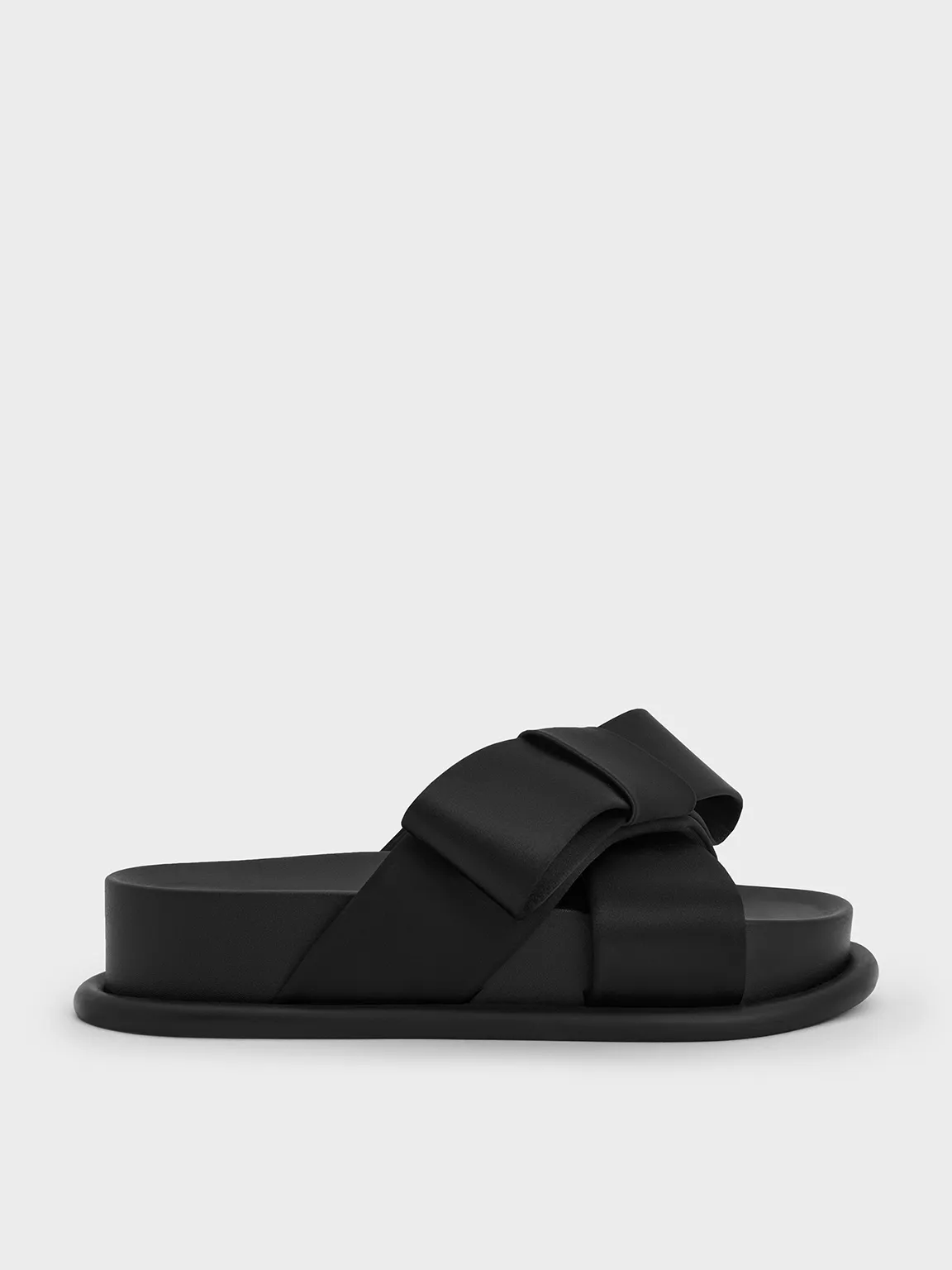 Charles & Keith - Satin Bow Flatform Sandals sold by Charles & Keith
