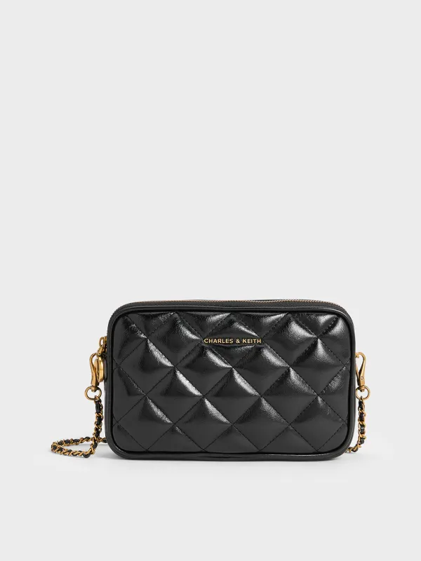 Charles & Keith - Mini Apfra Quilted Crossbody Bag sold by Charles & Keith