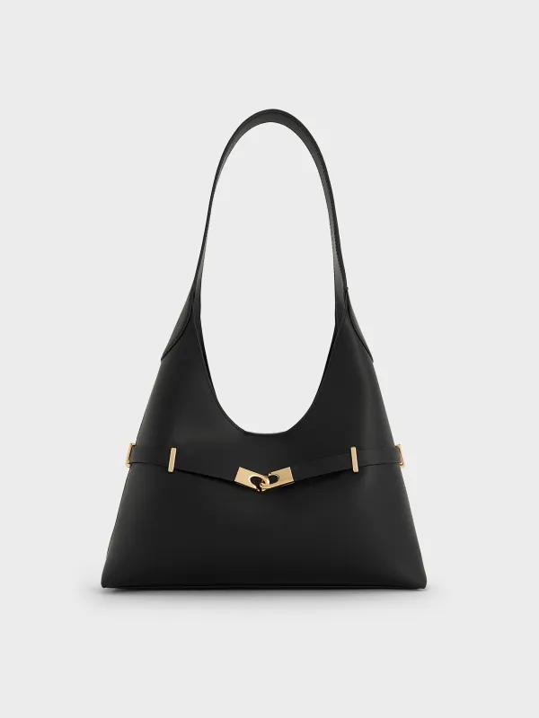 Charles & Keith - Arlet Metallic-Accent Belted Hobo Bag sold by Charles & Keith