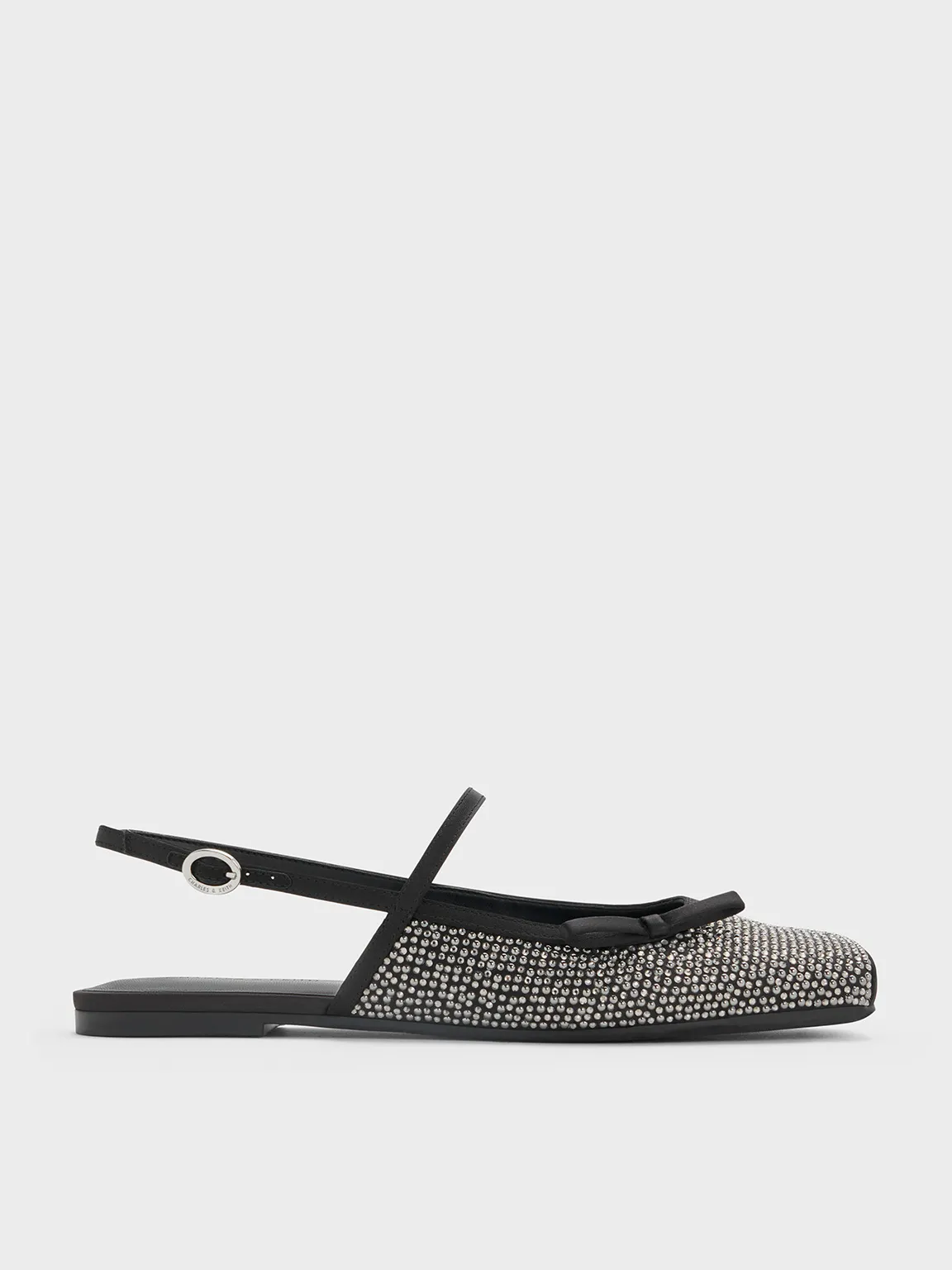 Charles & Keith - Crystal-Embellished Bow Slingback Mary Jane Flats sold by Charles & Keith