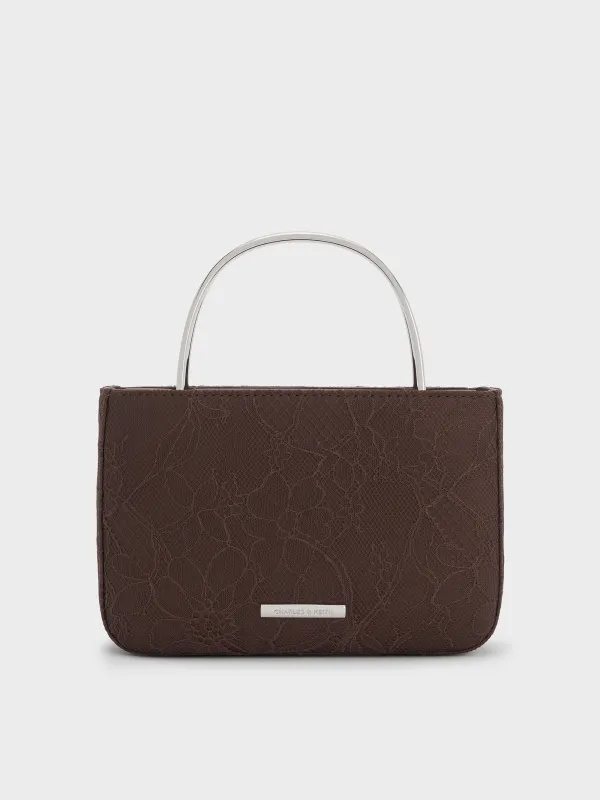 Charles & Keith - Jennis Lace & Satin Top Handle Bag sold by Charles & Keith