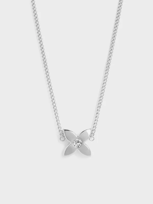 Charles & Keith - Felicity Flower-Motif Crystal Necklace sold by Charles & Keith