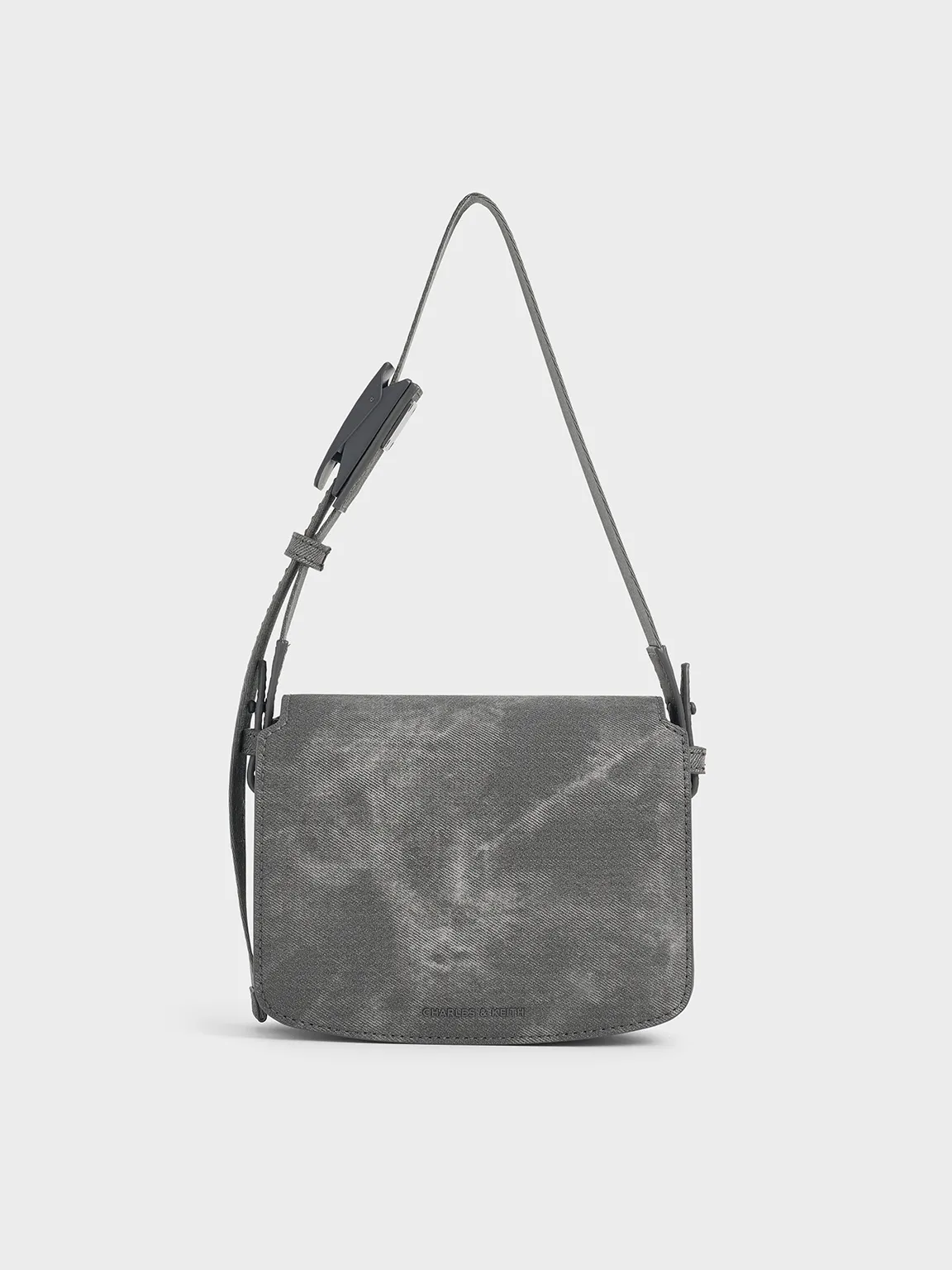 Charles & Keith - Denim Boxy Front Flap Shoulder Bag sold by Charles & Keith