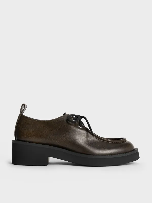 Charles & Keith - Lace-Up Chunky-Sole Derbys sold by Charles & Keith
