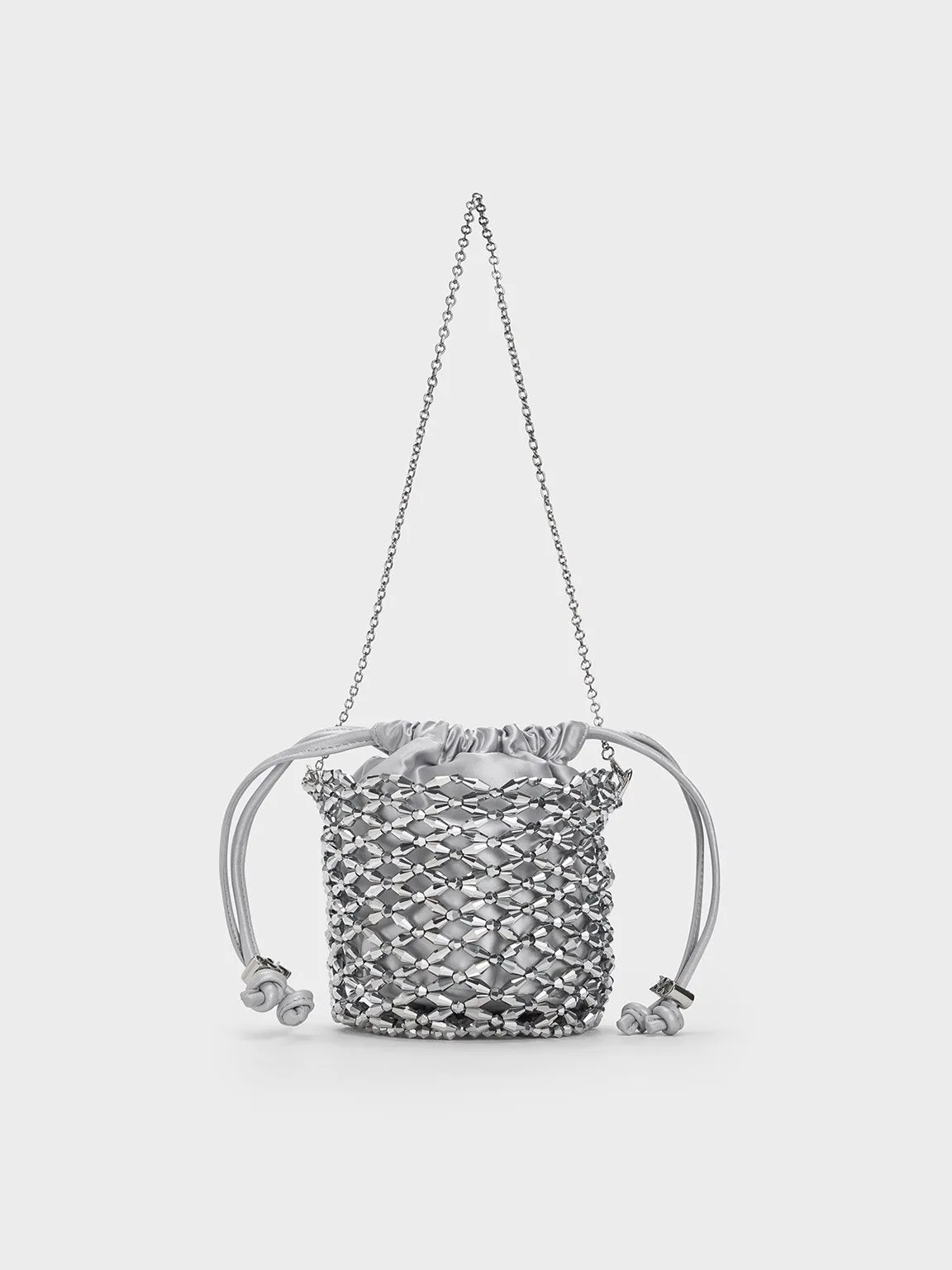 Charles & Keith - Beaded Chain-Handle Bucket Bag sold by Charles & Keith