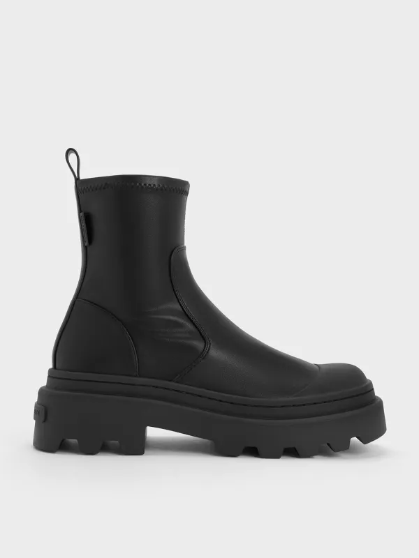 Charles & Keith - Indra Chunky Ridged-Sole Ankle Boots sold by Charles & Keith