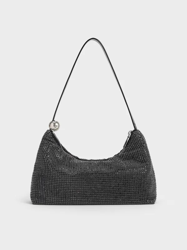 Charles & Keith - Patent Crystal-Embellished Two-Way Bag sold by Charles & Keith