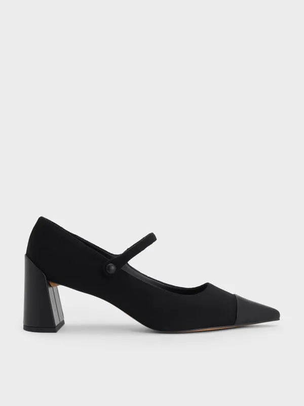 Charles & Keith - Faux Suede Cap-Toe Pointed Mary Jane Pumps sold by Charles & Keith