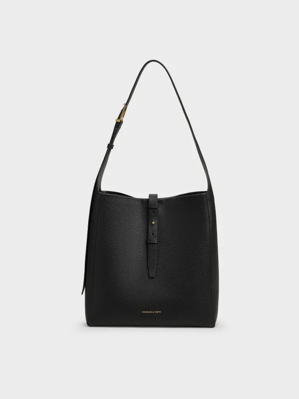 Charles & Keith - Beryl Recycled Leather Belted Hobo Bag sold by Charles & Keith