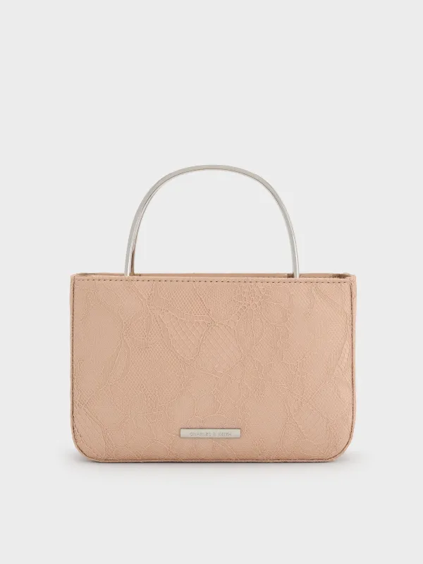 Charles & Keith - Jennis Lace & Satin Top Handle Bag sold by Charles & Keith