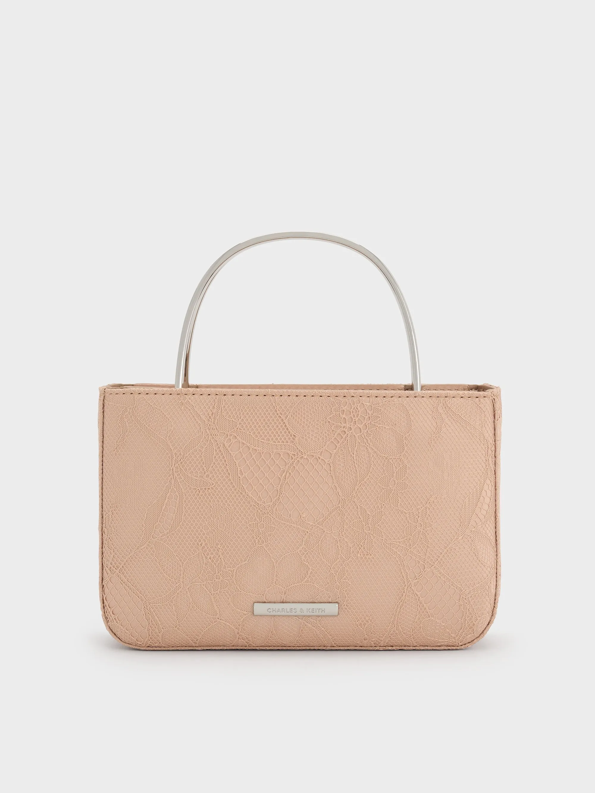Charles & Keith - Jennis Lace & Satin Top Handle Bag sold by Charles & Keith