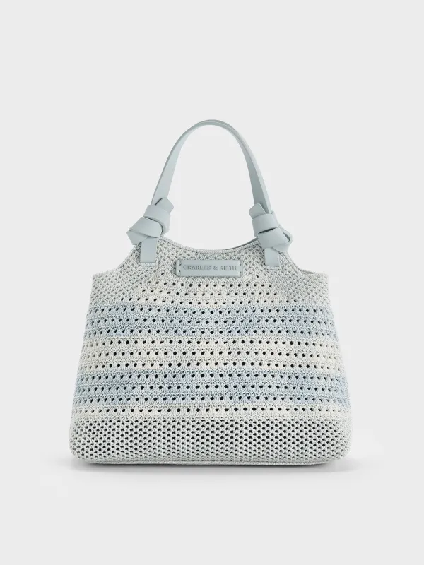 Charles & Keith - Ida Checkered Knotted Handle Tote Bag​ sold by Charles & Keith