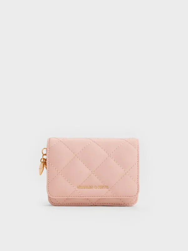 Charles & Keith - Arrietty Quilted Bow-Heart Charm Small Wallet sold by Charles & Keith