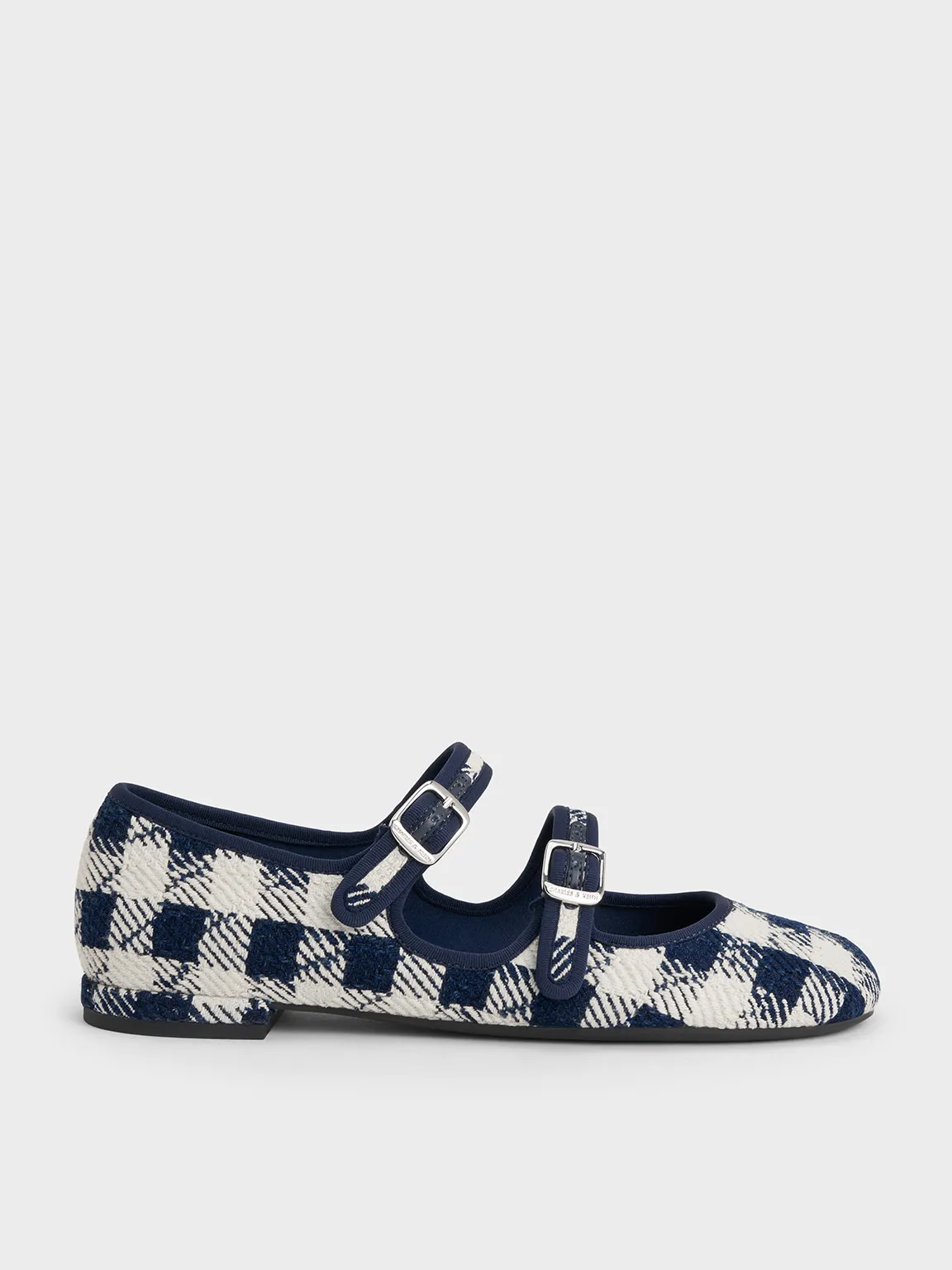 Charles & Keith - Checkered Double-Strap Mary Jane Flats sold by Charles & Keith