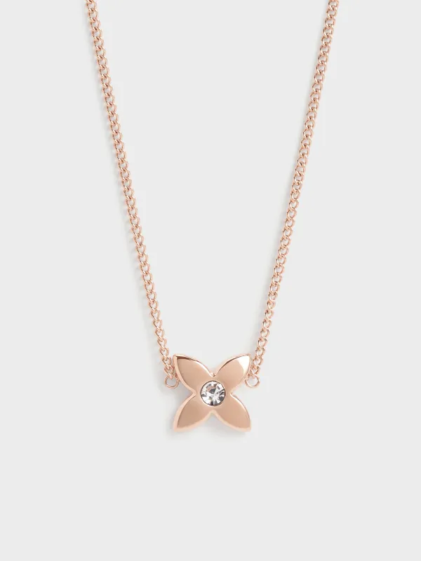 Charles & Keith - Felicity Flower-Motif Crystal Necklace sold by Charles & Keith