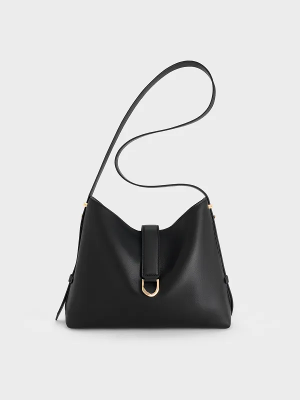 Charles & Keith - Gabine Leather Belted Hobo Bag sold by Charles & Keith