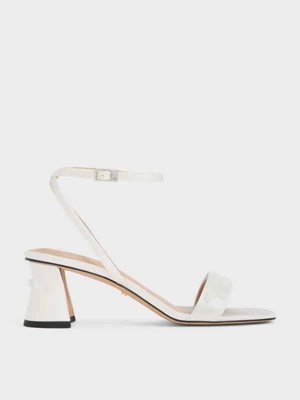 Charles & Keith - Recycled Polyester Beaded Heeled Sandals sold by Charles & Keith