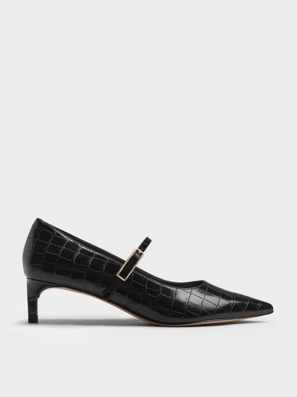 Charles & Keith - Luciana Croc-Effect Mary Jane Pumps sold by Charles & Keith