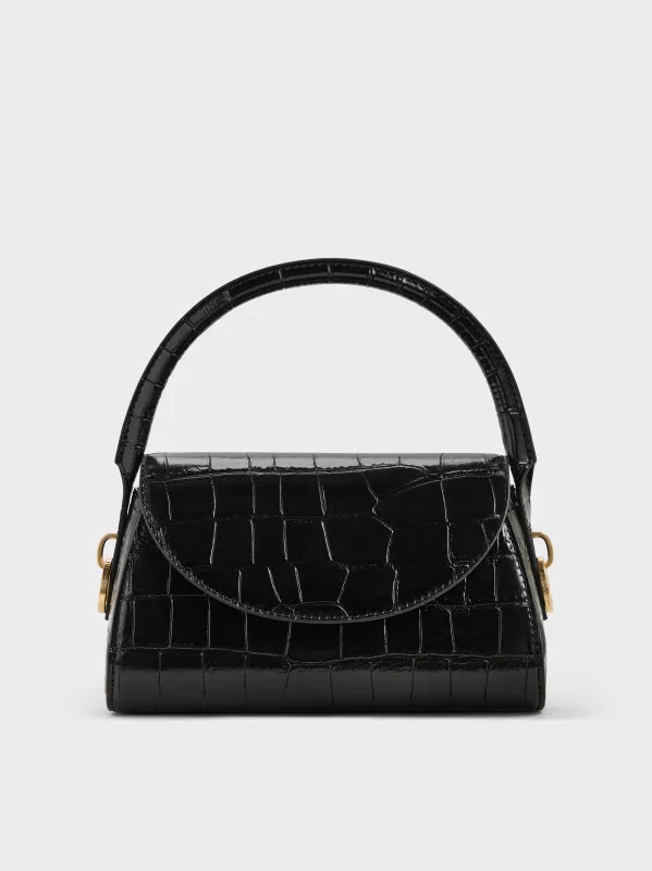Charles & Keith - Kaila Croc-Effect Front-Flap Top Handle Bag sold by Charles & Keith
