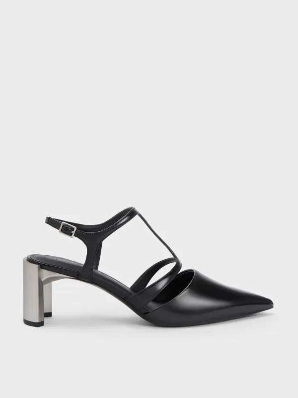 Charles & Keith - Curved Heel T-Strap Pumps sold by Charles & Keith